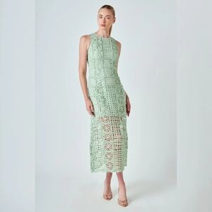 NWT Endless Rose Mint Green Textured Sleeveless Maxi/Midi Dress